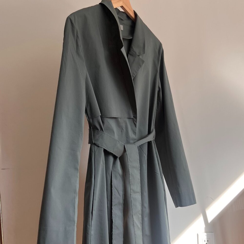 Cos Tailored Trench Coat Olive Green View 2